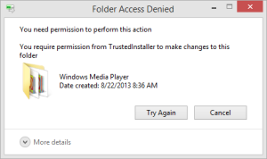 خطای عدمم دسترسی به یک پوشه*folder access denied