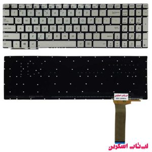 کیبورد لپ تاپ ایسوس Asus N550 نقره ای- بدون فریم- اینترکوچک- با بک لایت